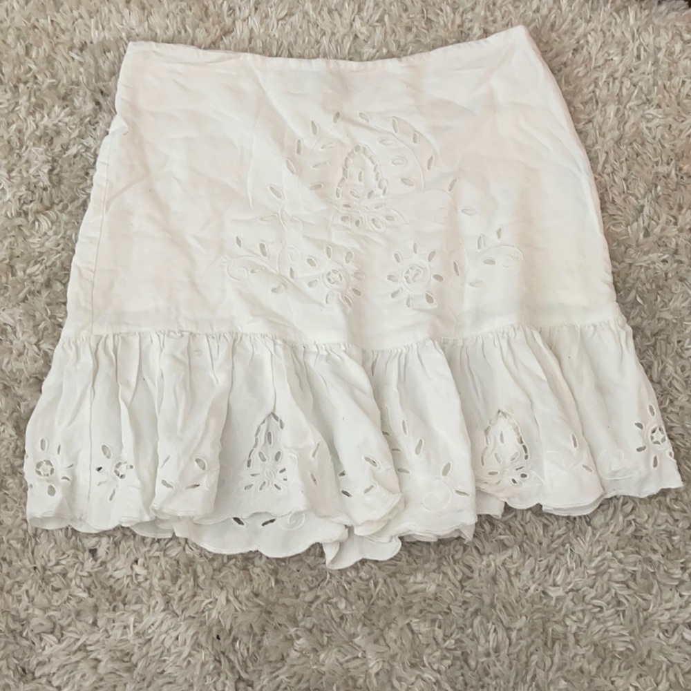 White cotton beach or summer skirt